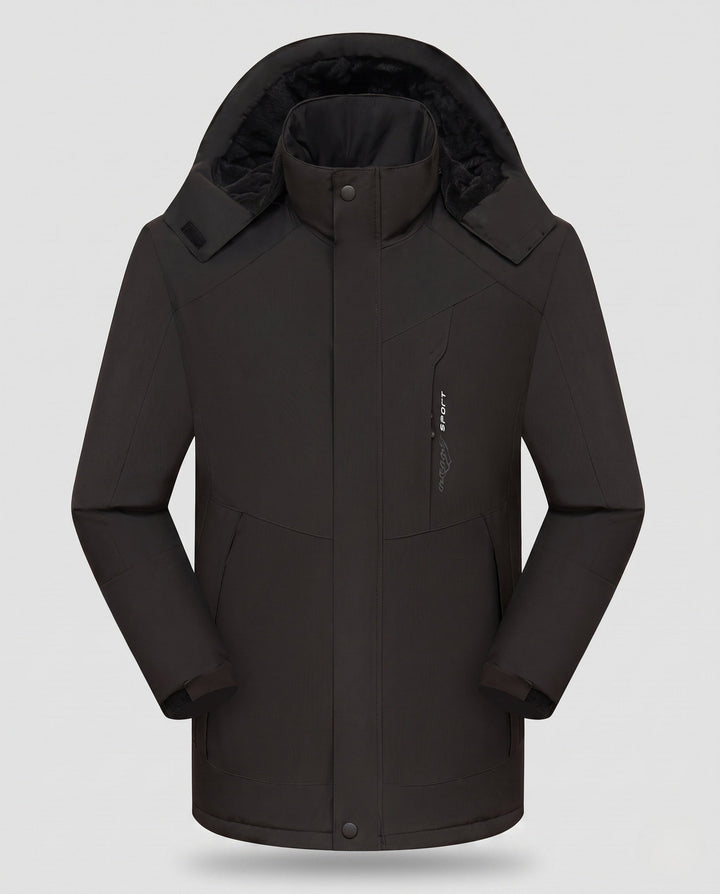 Herr vattenavvisande Värmande parka med Hög Krage, avtagbar huva, och softshell insatss