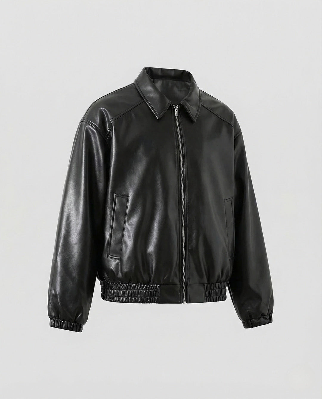 Dam oversize Utility jacka konstläder
