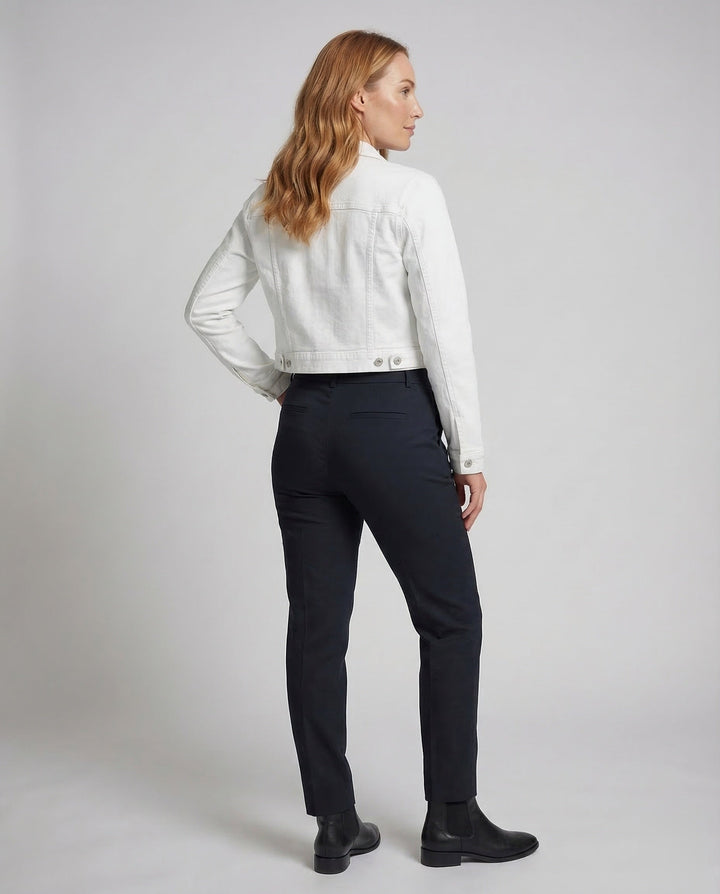 Dam Boxig Denim Jacka med Skjortkrage