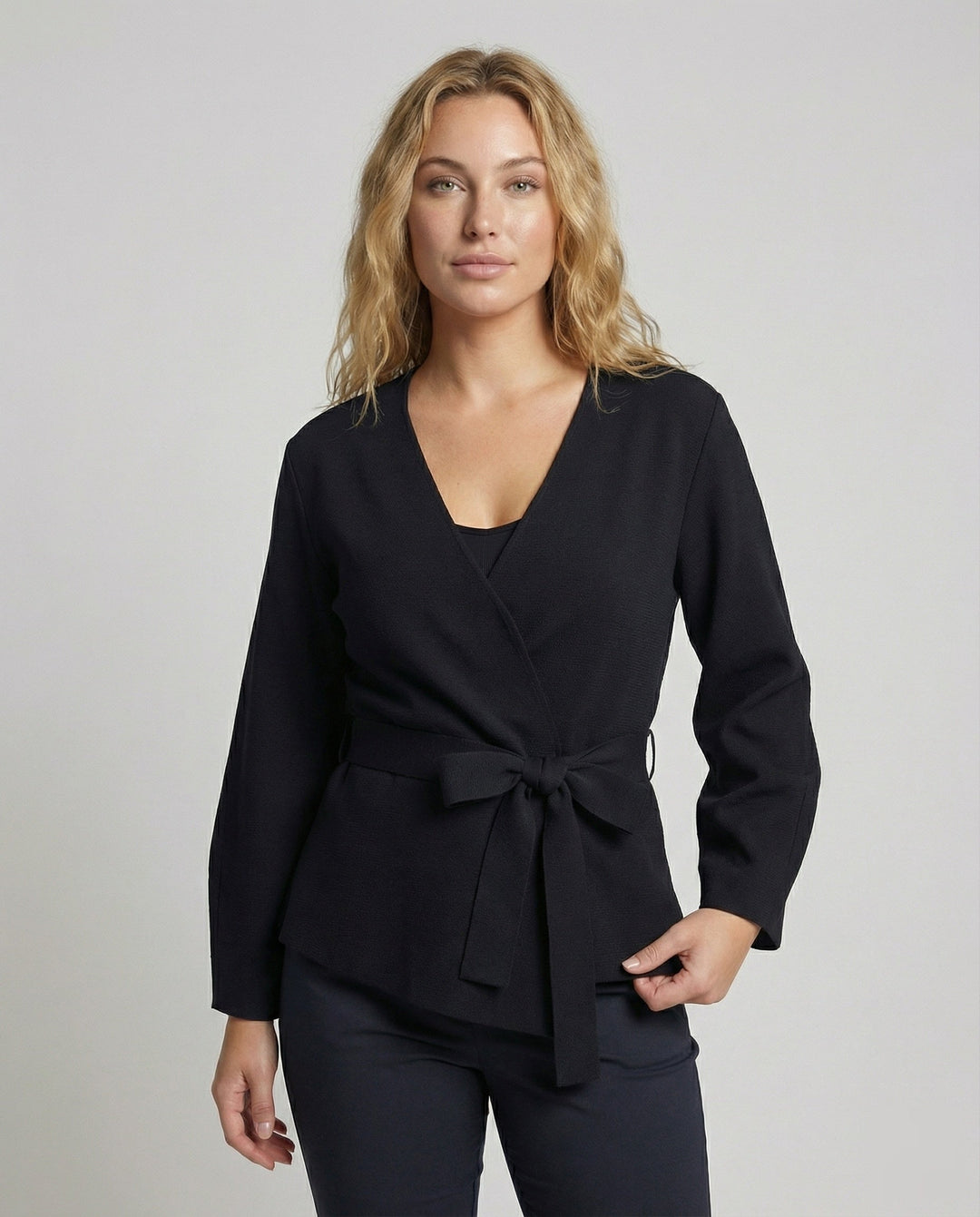 Dam wrapped kimono jacka med waistband