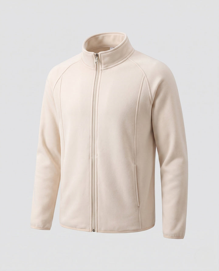 Herr fleece jacka med ståkrage och vind protection