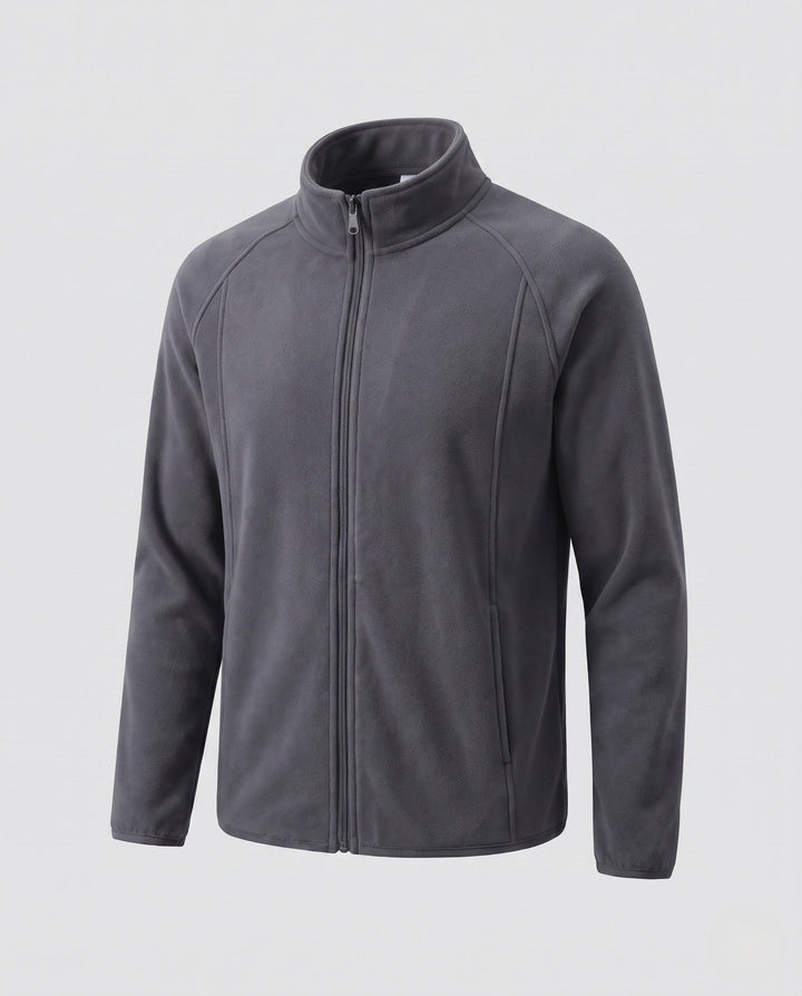 Herr fleece jacka med ståkrage och vind protection