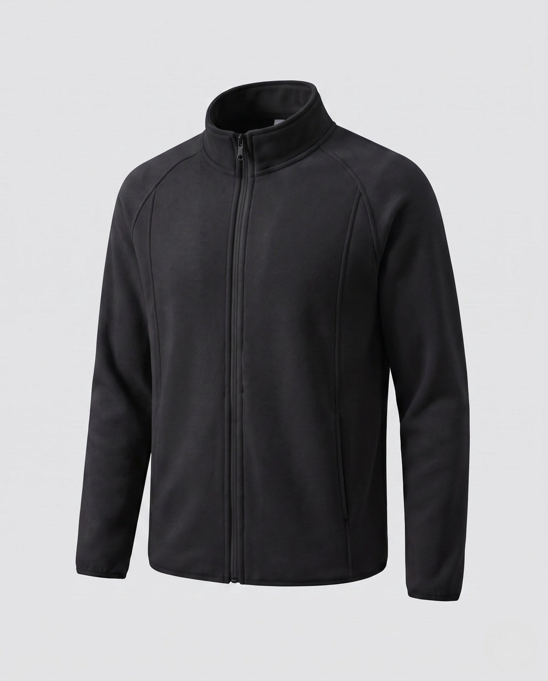 Herr fleece jacka med ståkrage och vind protection