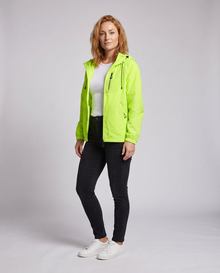 Dam Hög-Performance Vindjacka med Reflective Elements och Adjustable Huva Design