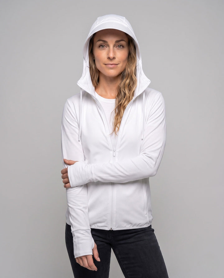 Dam lätt andningsbar outdoorjacka med reflective huva design