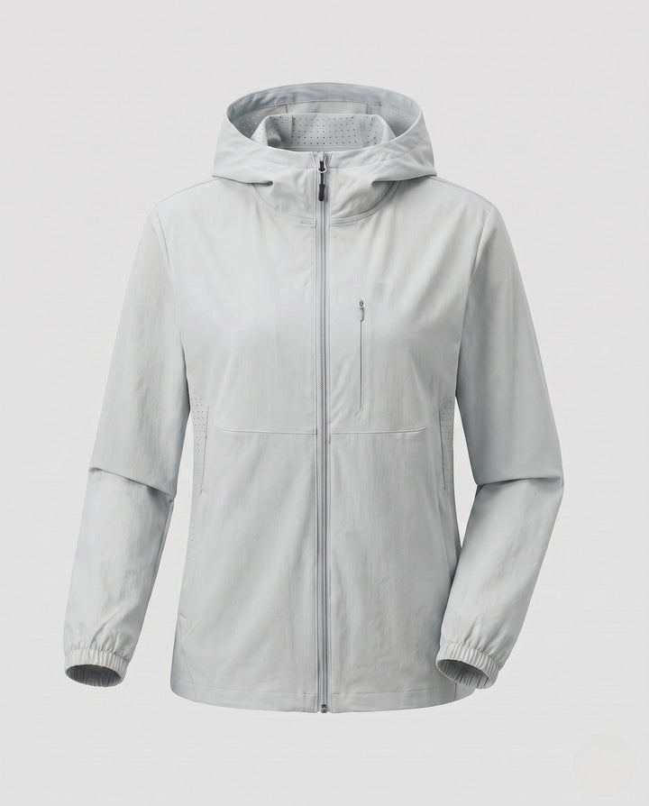 Dam lätt outdoorjacka med praktisk huva design