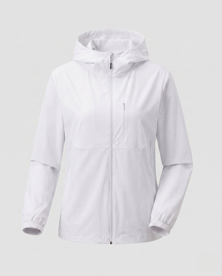 Dam lätt outdoorjacka med praktisk huva design