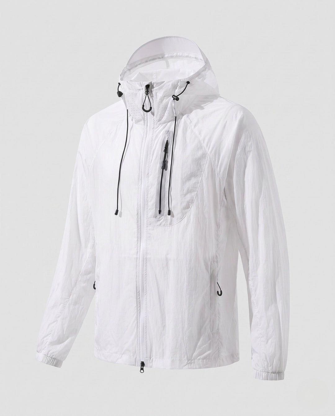 Dam lätt weather jacka med justerbar huva krage och andningsbar inserts