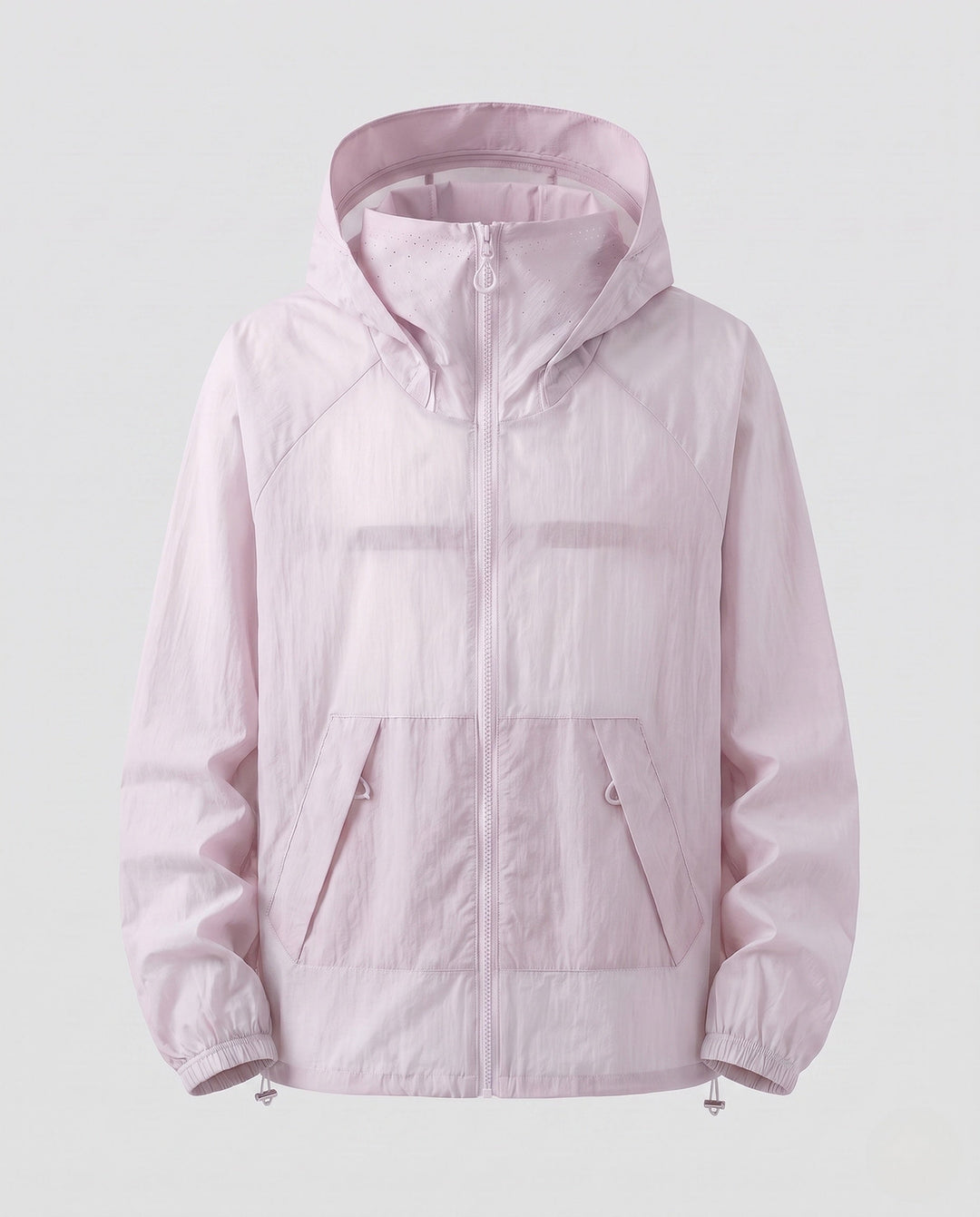 Dam Lätt Vindjacka med Adjustable Huva Design och Sidofickor