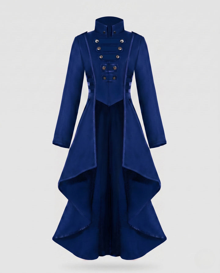 Dam elegant Asymmetrical vadderad jacka med modern knapp detaljer