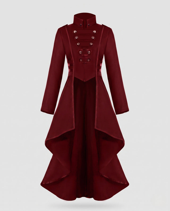 Dam elegant Asymmetrical vadderad jacka med modern knapp detaljer