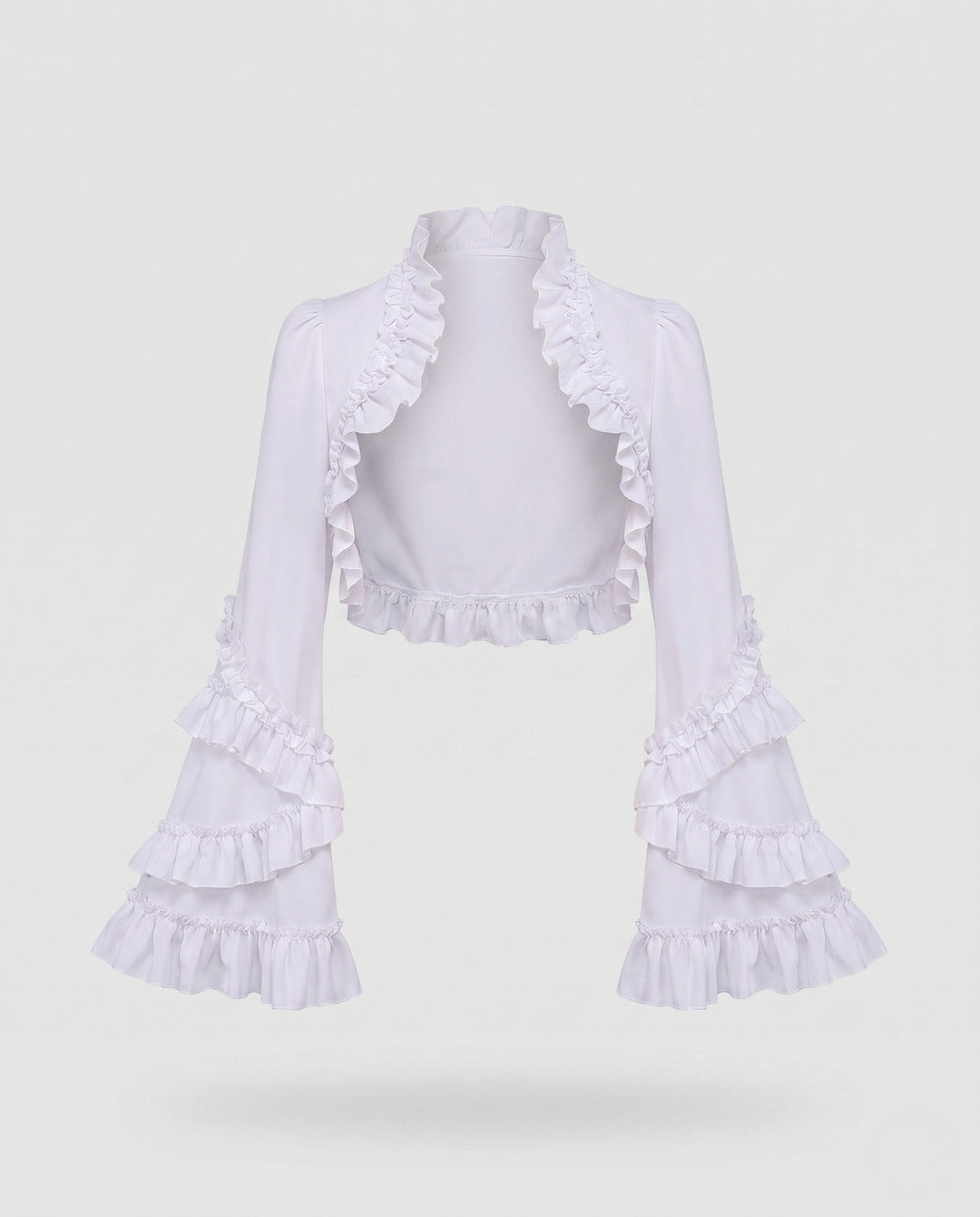 Dam elegant ruffle jacka med voluminous ärmar
