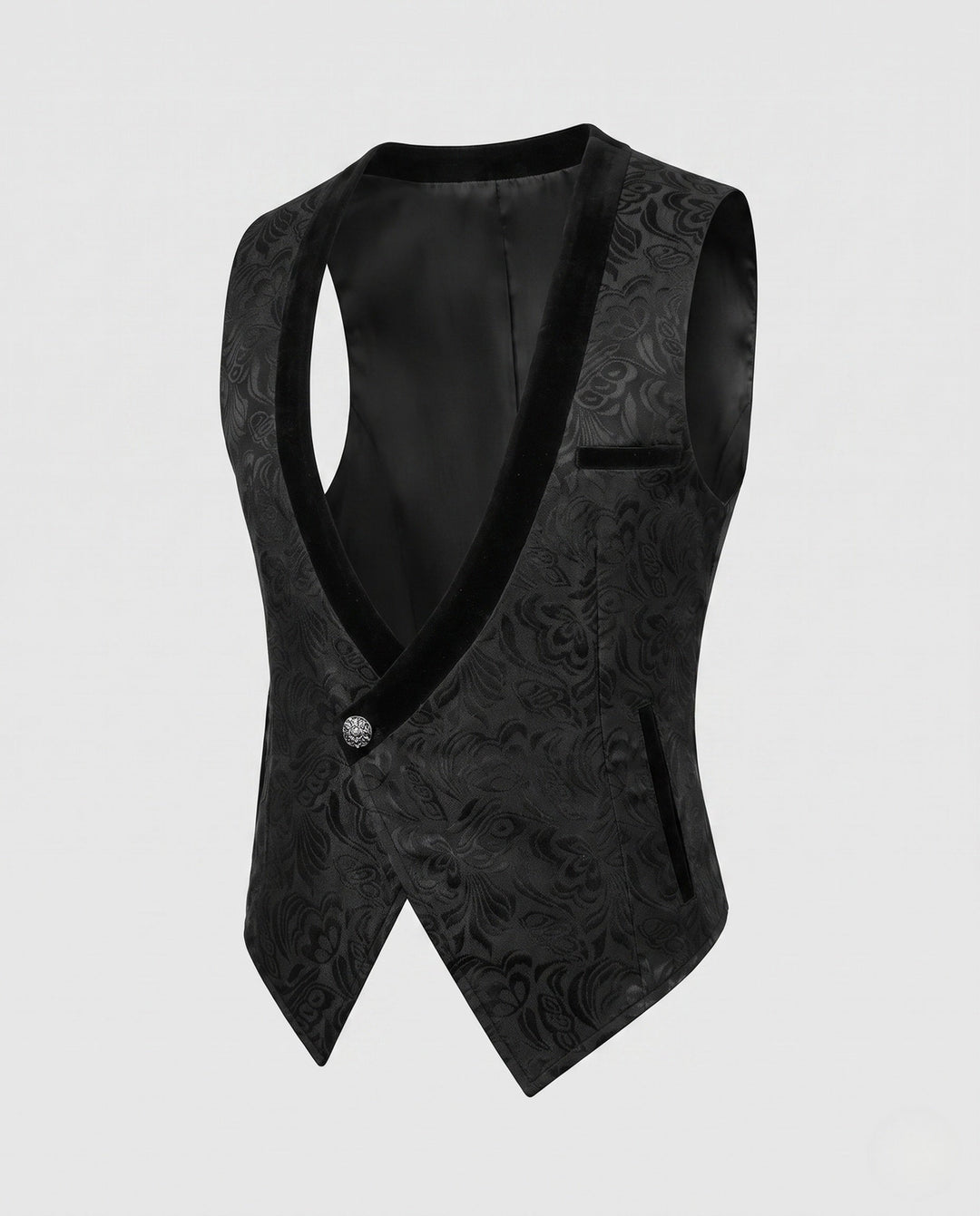 Dam elegant sammet väst med blommig design