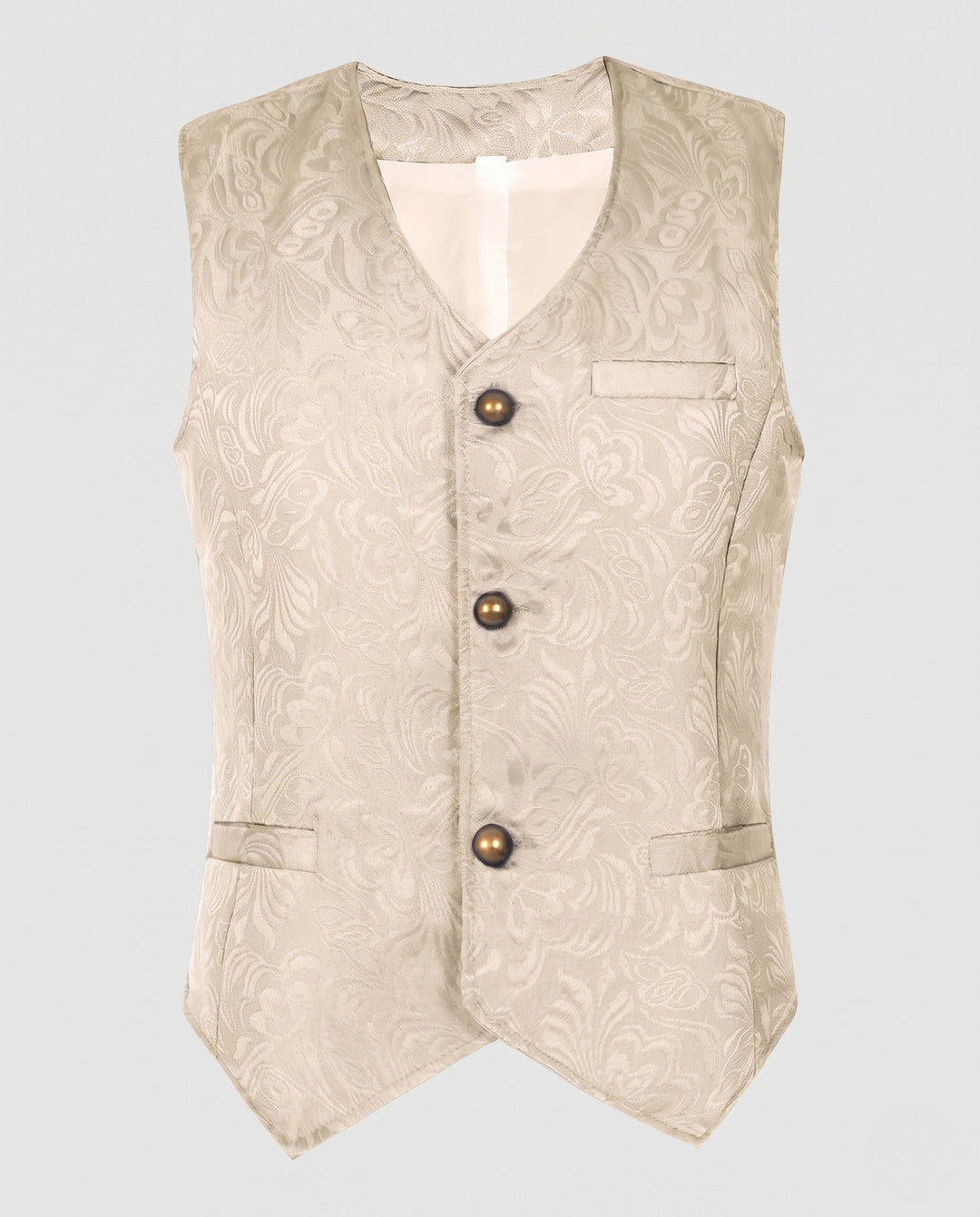 Dam Elegant Väst med Blommig Patterns och Ornate Knappar