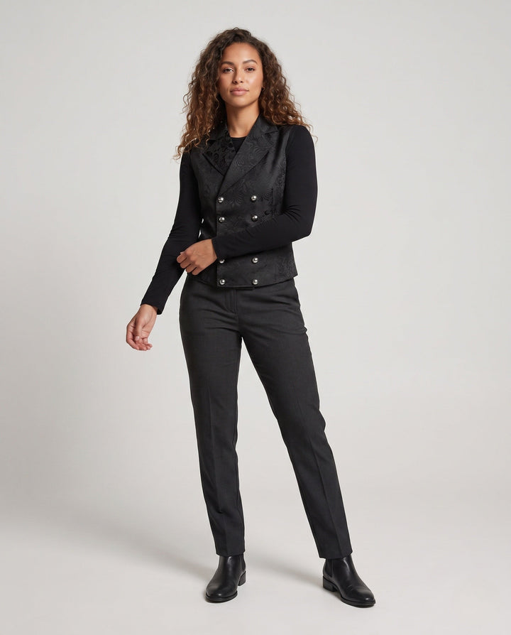 Dam elegant väst med intricate embellishments