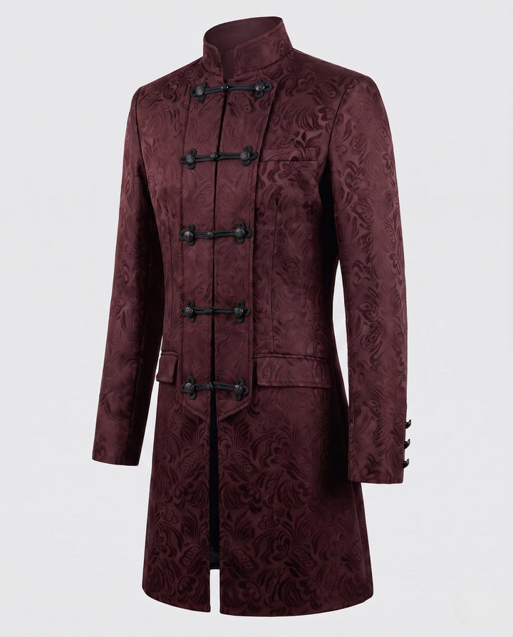 Dam elegant figursydd quiltad kappa med elaborate mönster