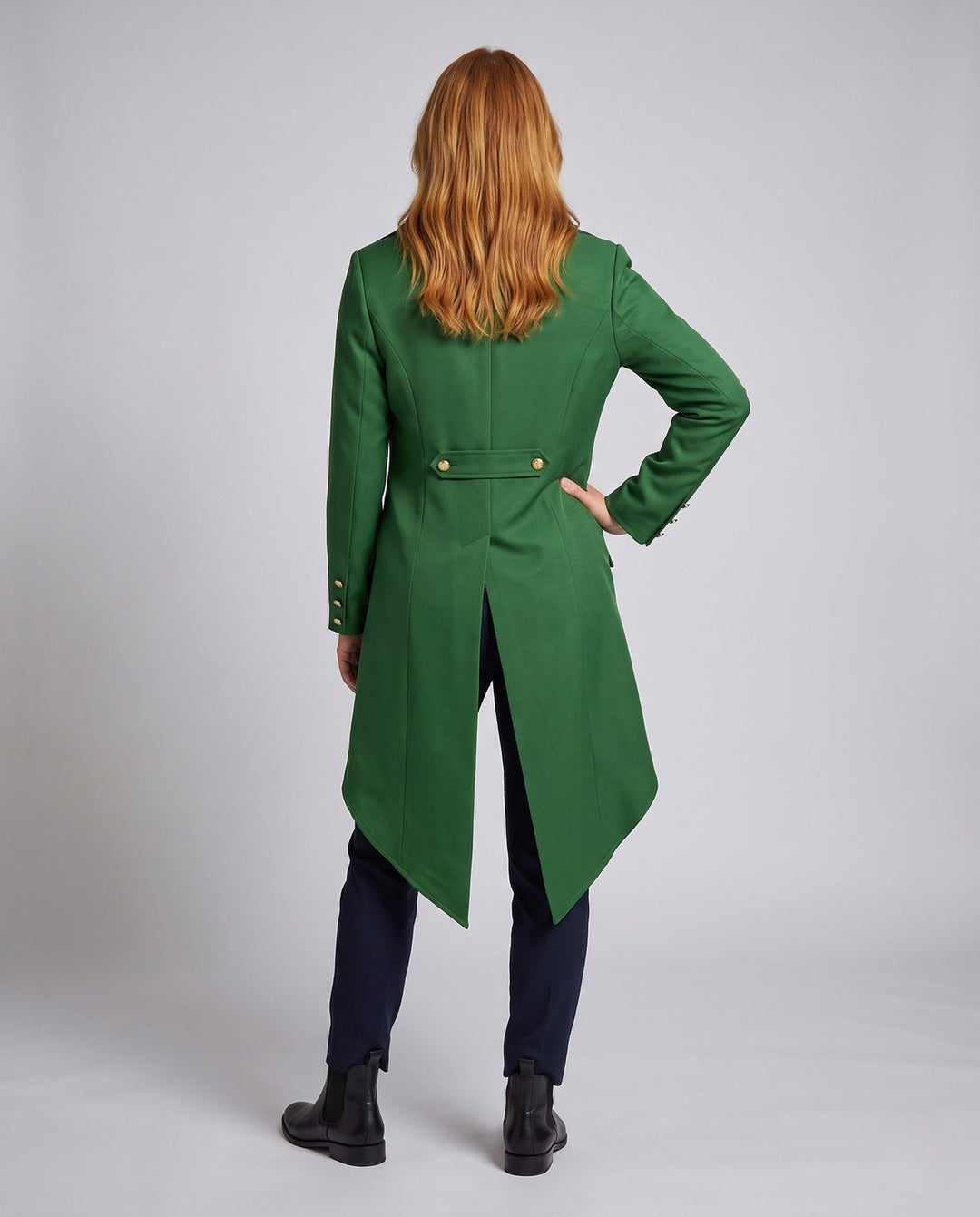 Dam Vintage-Stil Costume Jacka med Asymmetrical Fåll