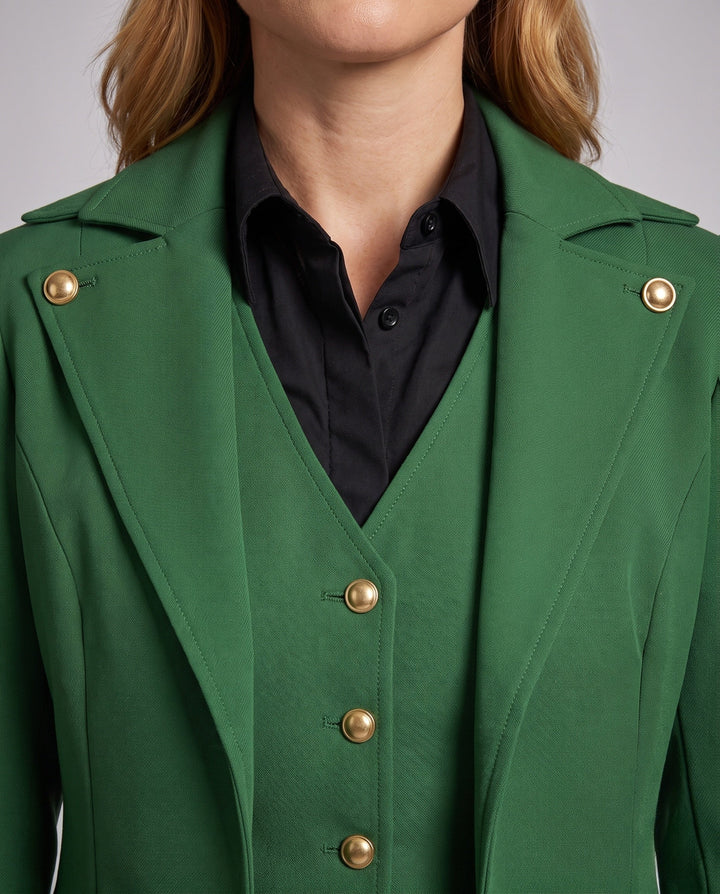 Dam Vintage-Stil Costume Jacka med Asymmetrical Fåll
