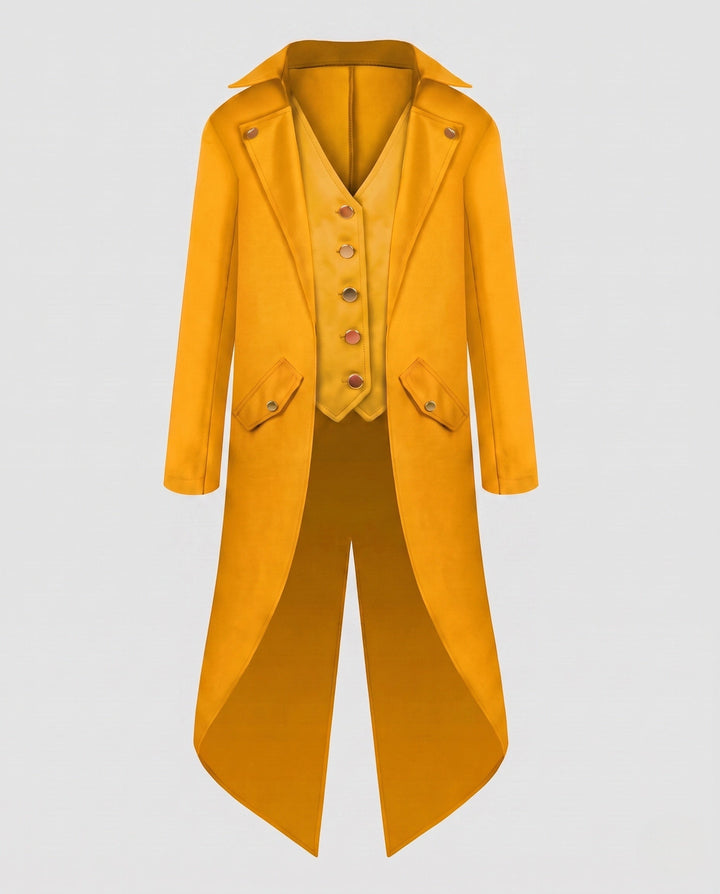 Dam Vintage-Stil Costume Jacka med Asymmetrical Fåll