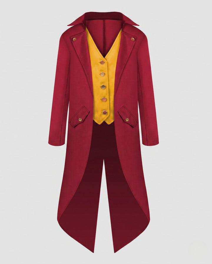 Dam Vintage-Stil Costume Jacka med Asymmetrical Fåll