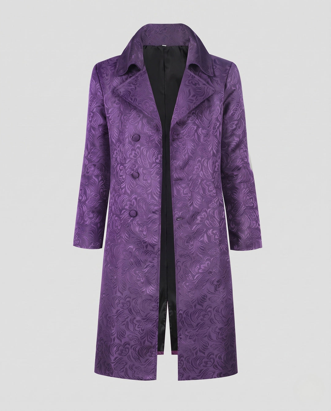 Dam Elegant Tailcoat med Blommig Mönster och Smooth Satin