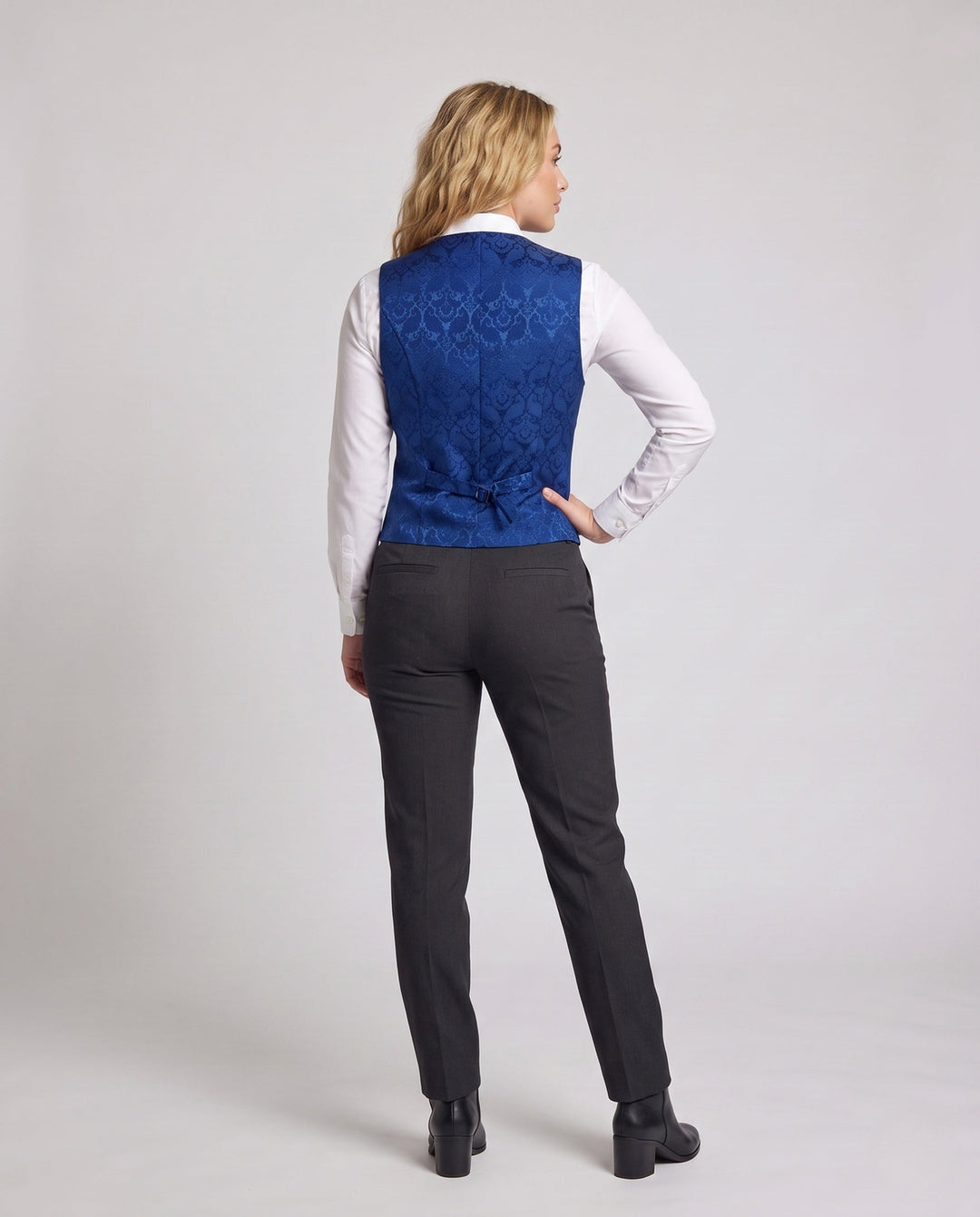 Dam elegant Lace väst med dekorativ knappar