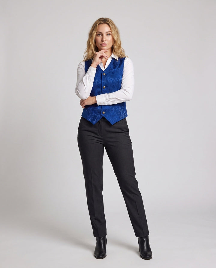 Dam elegant Lace väst med dekorativ knappar