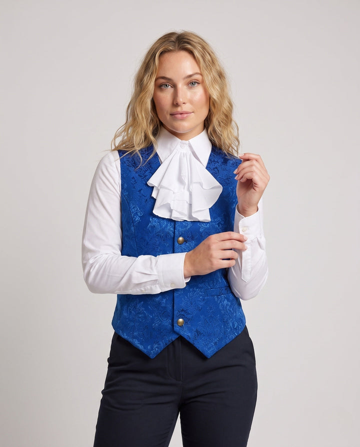 Dam elegant väst med elaborate ruffle detail