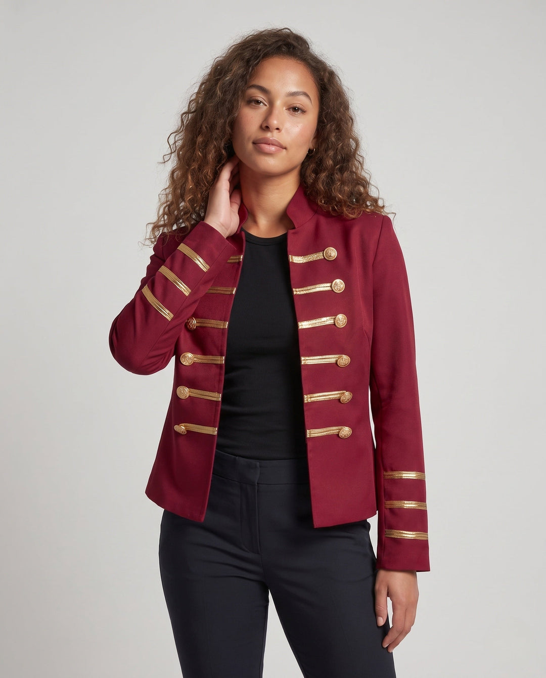 Dam Military Lapel jacka med Golden knappar