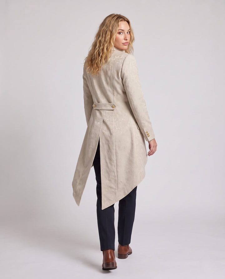Dam oversize jacka med Artistic mönster och elegant knapp stängning