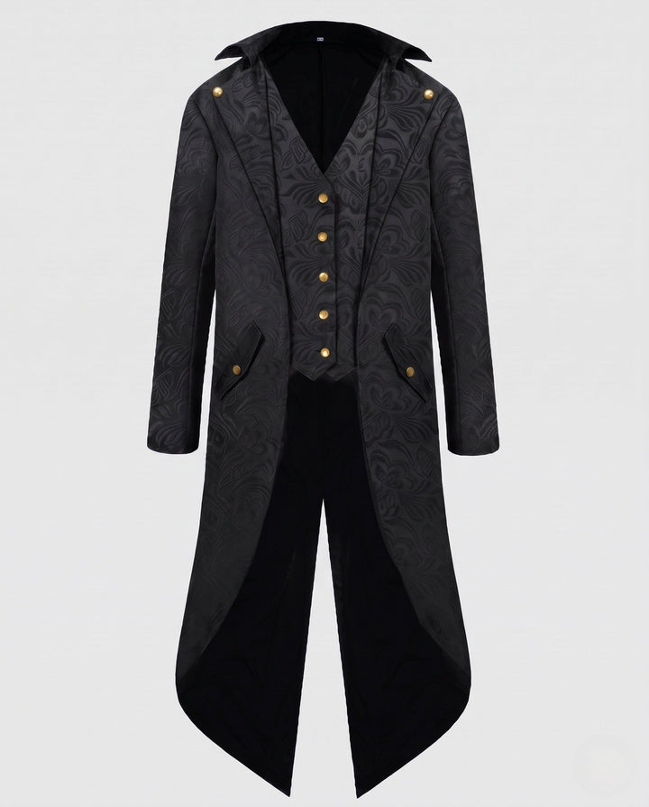 Dam oversize jacka med Artistic mönster och elegant knapp stängning