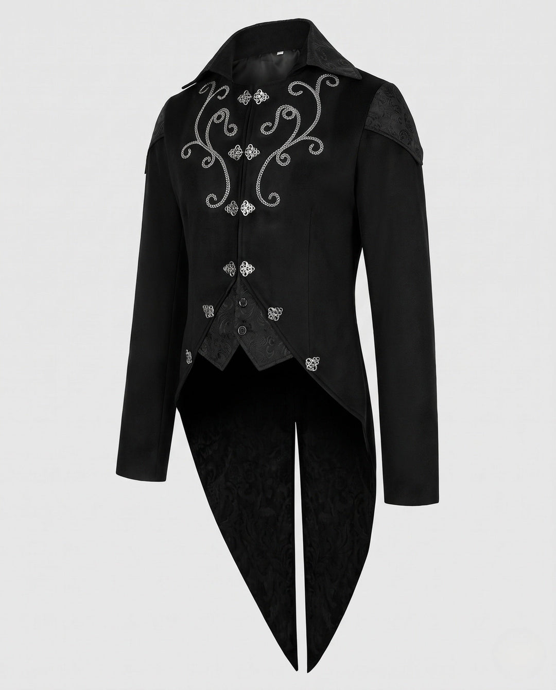 Herr Elegant Gothic Jacka med Intricate Embroidery