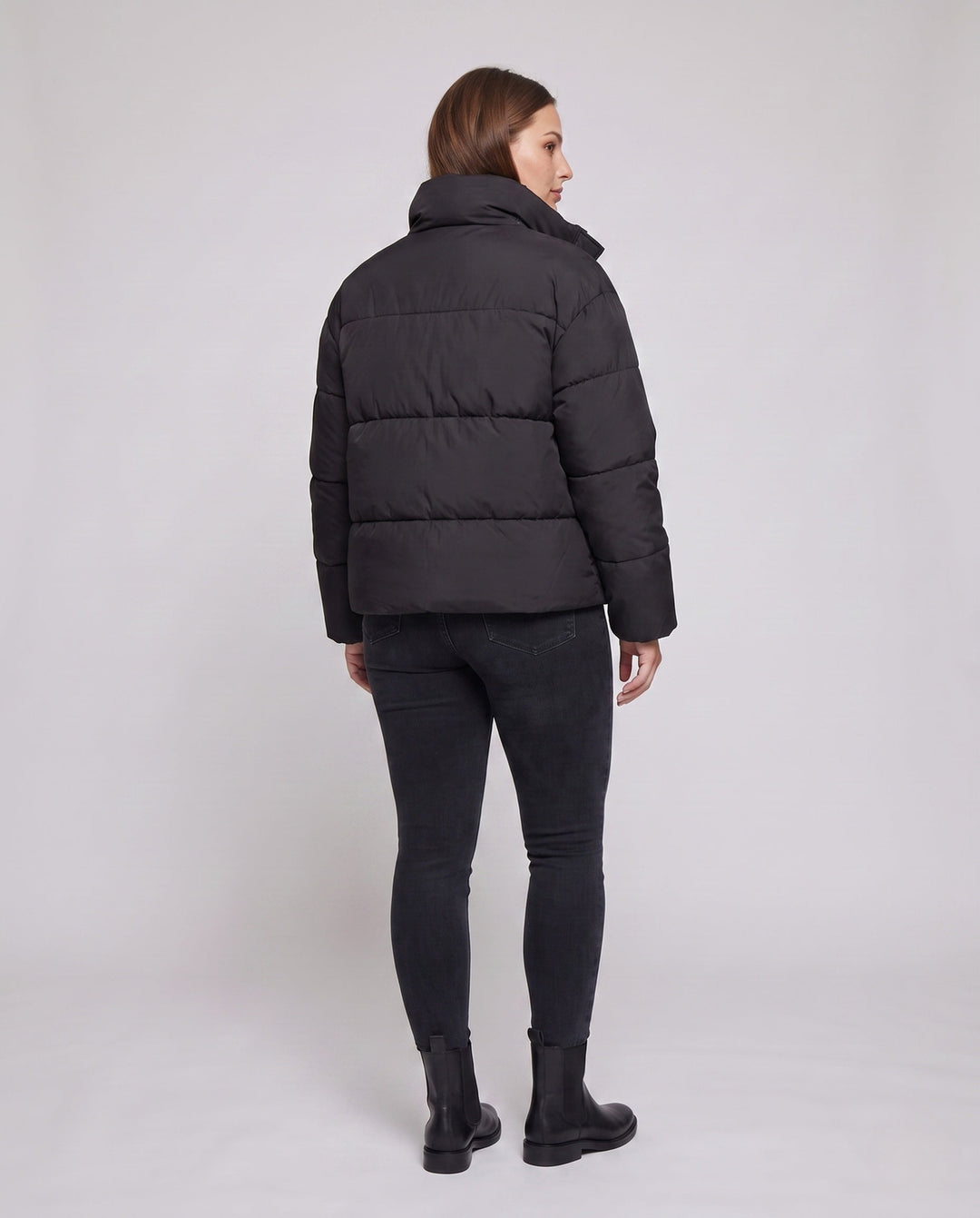 Dam Boxig-Vadderad Vardag Puffer med Side Cargo Flaps och Ergonomisk Shoulder Kant
