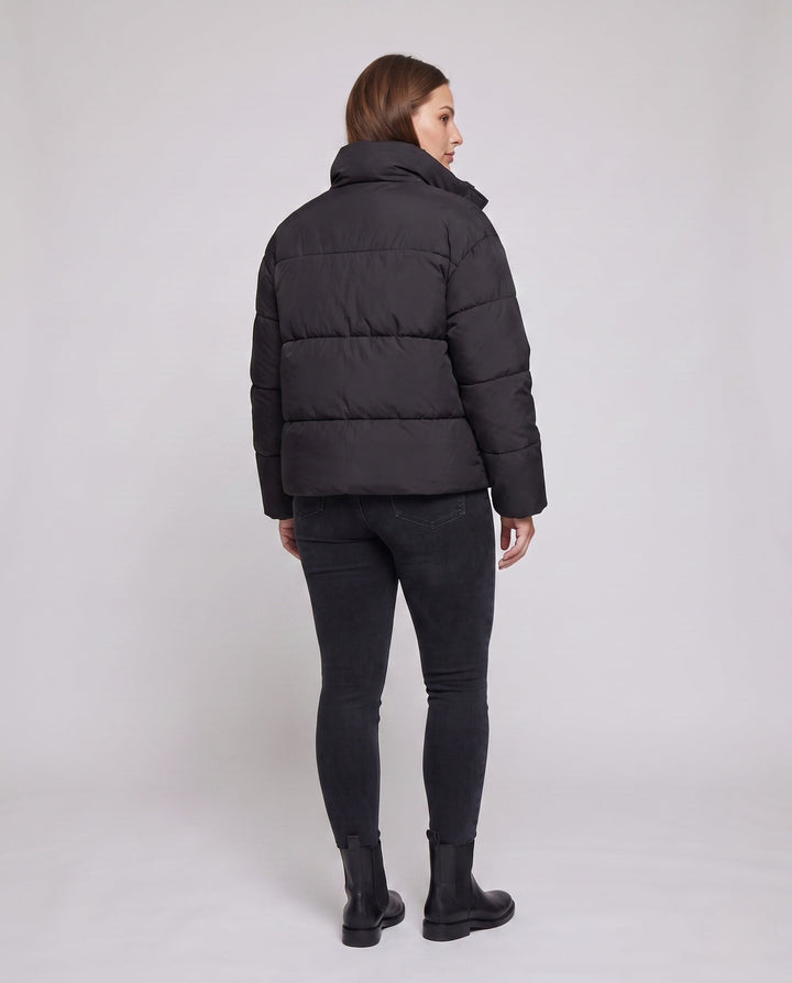 Dam Boxig-Vadderad Vardag Puffer med Side Cargo Flaps och Ergonomisk Shoulder Kant