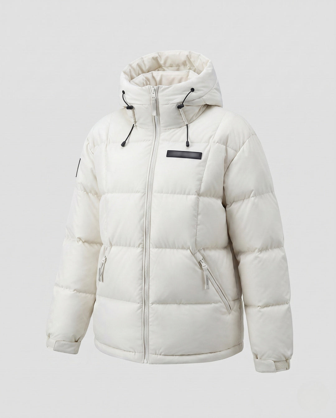 Dam Kort Insulating Quiltad Anorak med Minimalistisk Design, Dold Dragkedja, och Justerbar Huva