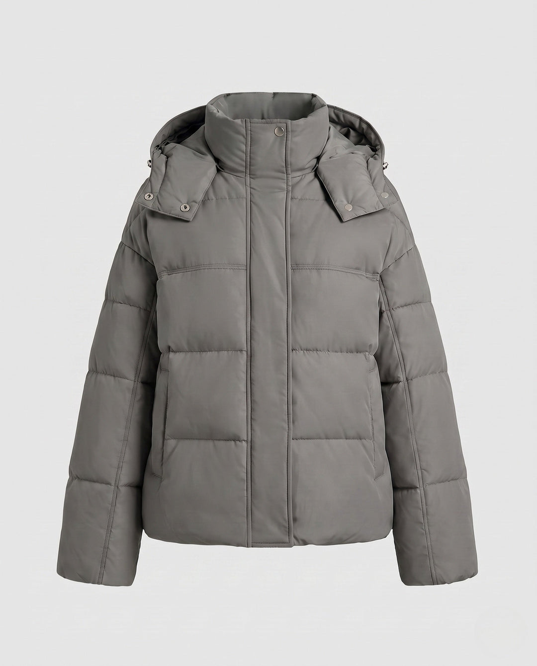 Dam Kort Ultra-Lätt Stad Puffer med Ergonomisk Huva, Two-Way Dragkedja och Dold Side Fickor