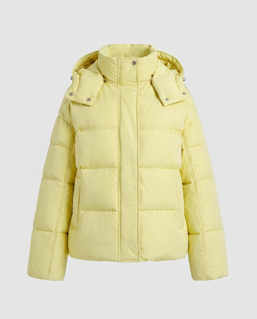 Dam Kort Ultra-Lätt Stad Puffer med Ergonomisk Huva, Two-Way Dragkedja och Dold Side Fickor