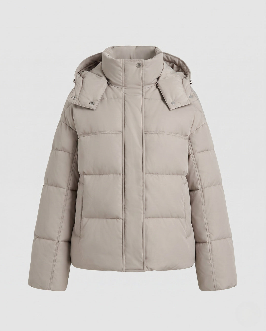 Dam Kort Ultra-Lätt Stad Puffer med Ergonomisk Huva, Two-Way Dragkedja och Dold Side Fickor