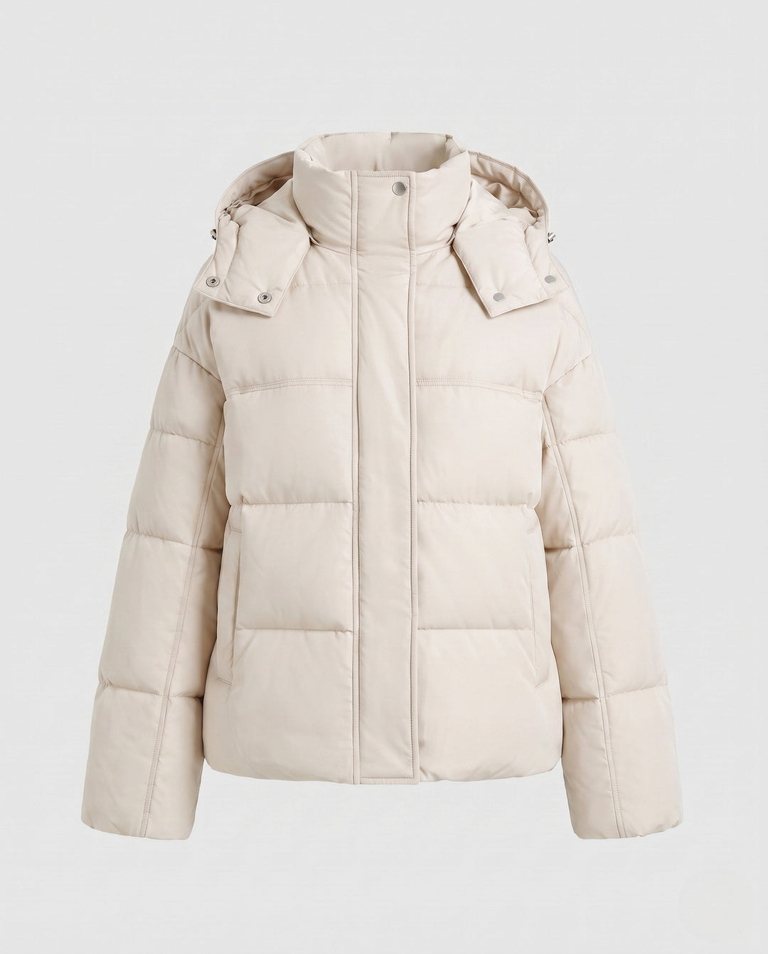 Dam Kort Ultra-Lätt Stad Puffer med Ergonomisk Huva, Two-Way Dragkedja och Dold Side Fickor