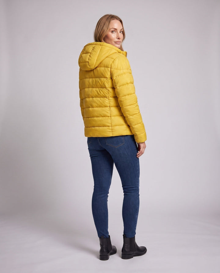 Dam Minimalistisk Kort Thermo Quiltad Jacka med Ergonomisk Huva, Tailored Seam Design och Vindtät Outer Shell