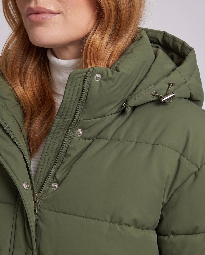Dam Oversize Quiltad med Huva Jacka med Värmande Thermo Padding