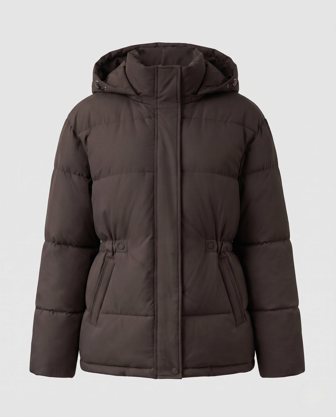 Dam Oversize Quiltad med Huva Jacka med Värmande Thermo Padding