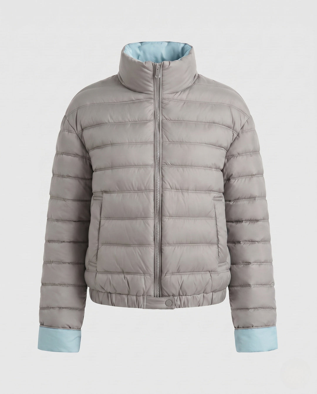 Dam Packable Ultra-Lätt Micro Quiltad Jacka med Two-Way Dragkedja och Elastic Nederkant