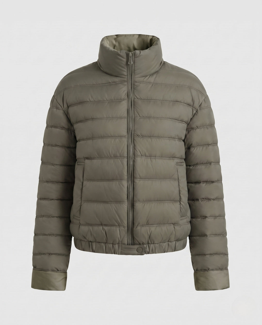 Dam Packable Ultra-Lätt Micro Quiltad Jacka med Two-Way Dragkedja och Elastic Nederkant