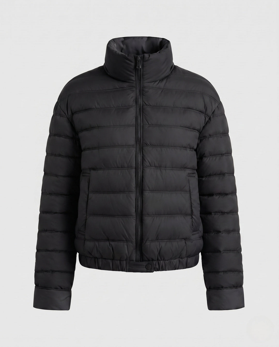 Dam Packable Ultra-Lätt Micro Quiltad Jacka med Two-Way Dragkedja och Elastic Nederkant