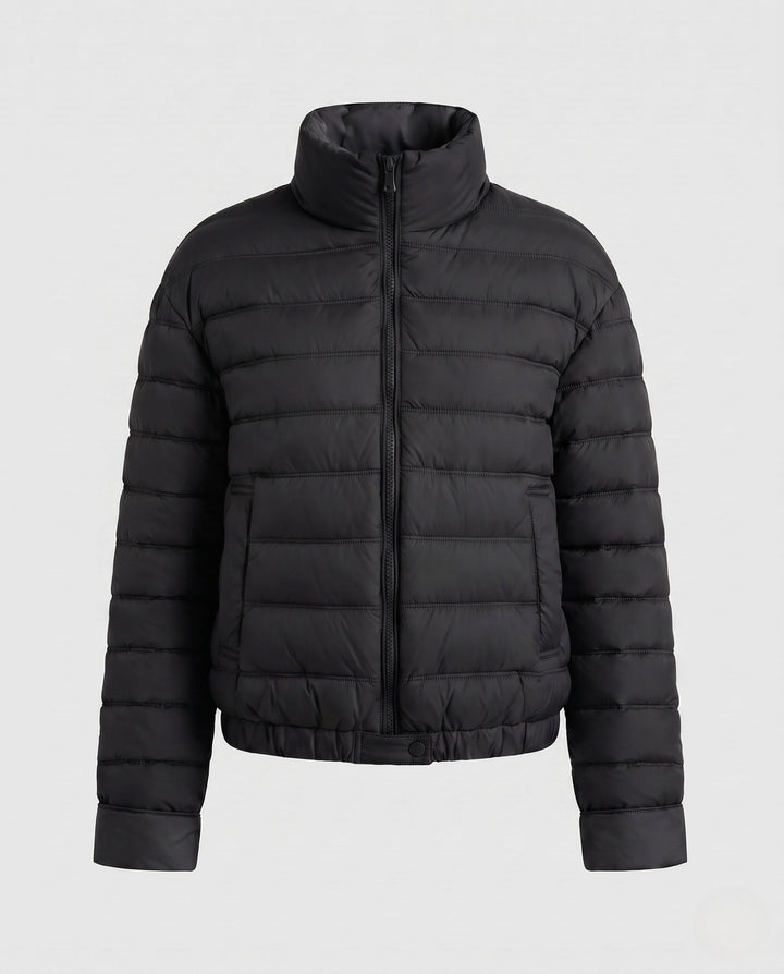 Dam Packable Ultra-Lätt Micro Quiltad Jacka med Two-Way Dragkedja och Elastic Nederkant