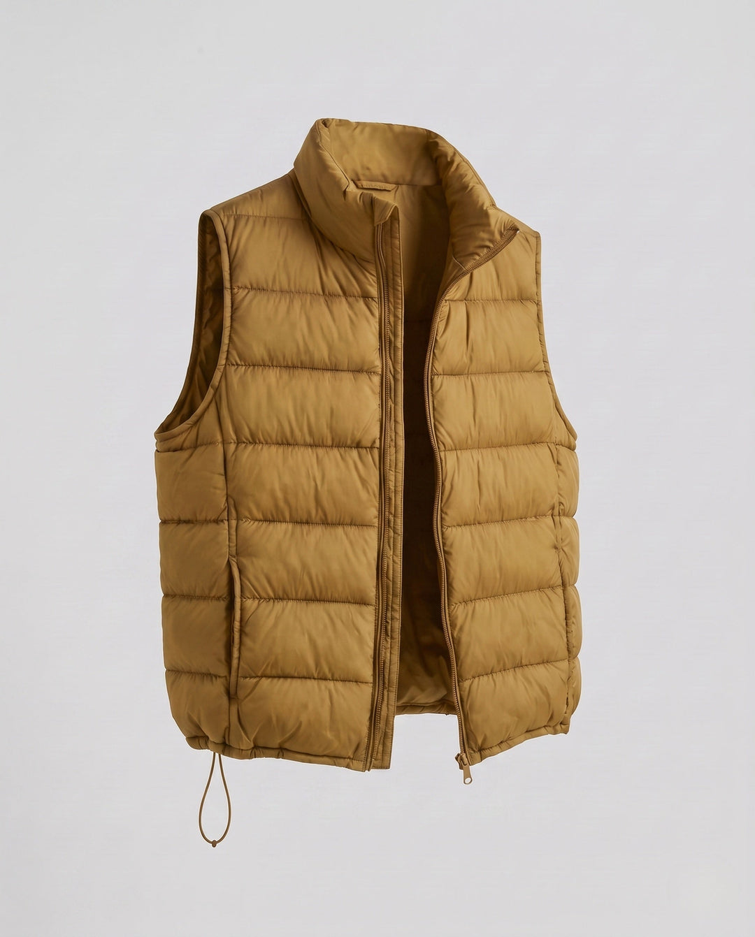 Dam Ultra-Lätt Quiltad Down Imitation Väst med Hög Stå Krage och Justerbar Drawstring Nederkant