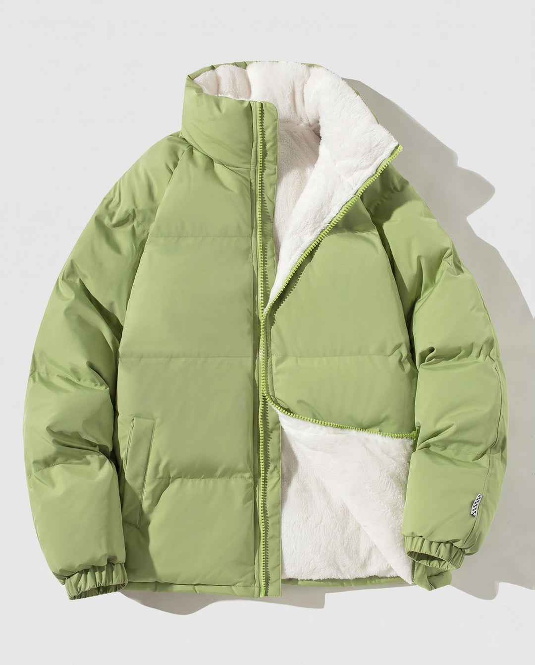 Dam Oversize Termisk Vadderad Jacka med Teddy Foder, Hög Komfort Krage och Elastic Muddar