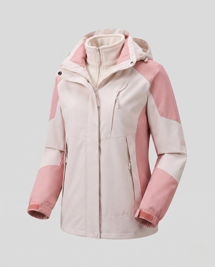 Dam Two-Layer Softshelljacka med Mjuk Fleece Foder, Justerbar Huva, och Raglan Ärmar
