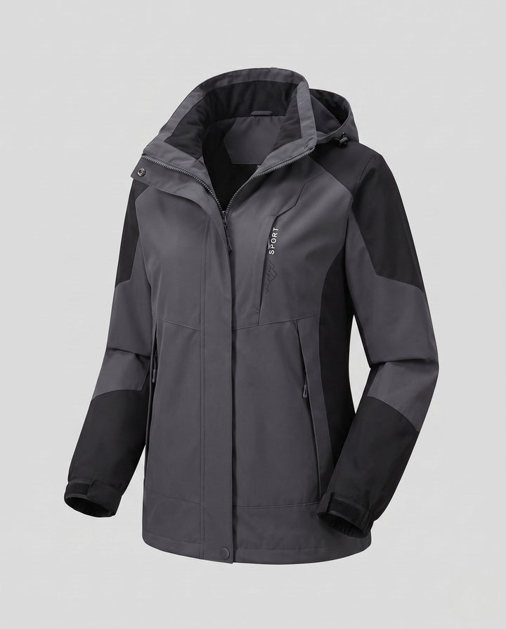 Dam Two-Layer Softshelljacka med Mjuk Fleece Foder, Justerbar Huva, och Raglan Ärmar